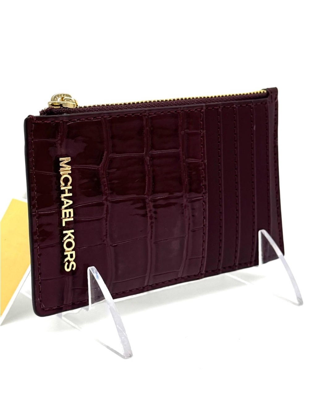 Michael Kors Medium Logo Card Case Wallet Ox Blood Multi - Picture 4 of 8